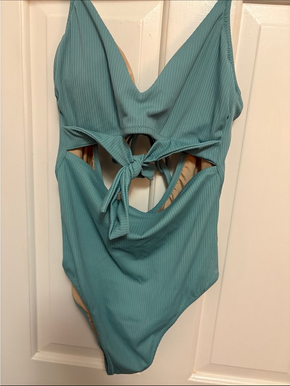 Shade & Shore Light Teal Ribbed Swimsuit
